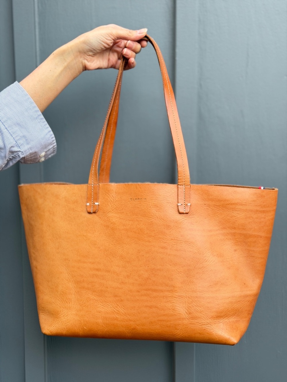 Clare V Suki Tote in Natural Tan Leather